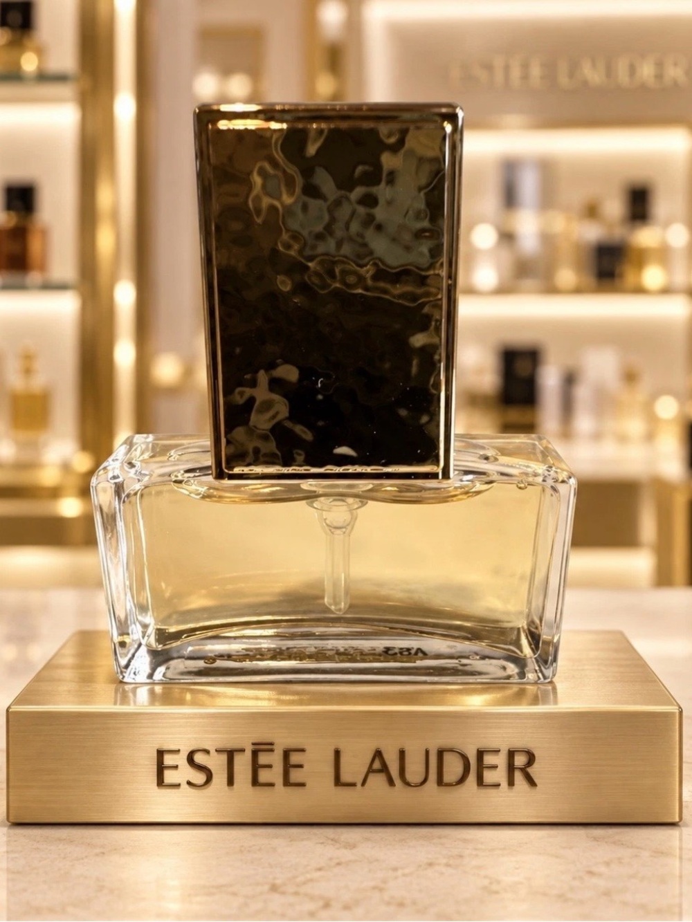 Estee Lauder Gold and Clear Glass Bath & Body Fragrance Bottle 4 ml